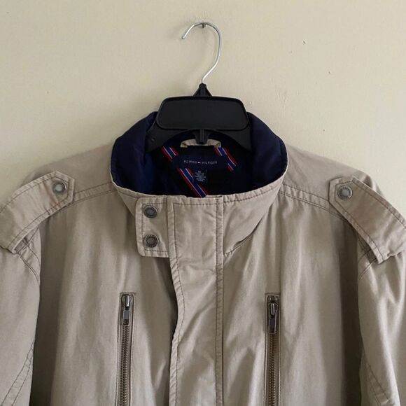 Tommy Hilfiger Men's Tan 100% Cotton Shell Lined Full Zip Snaps Jacket Size XL - Picture 6 of 8